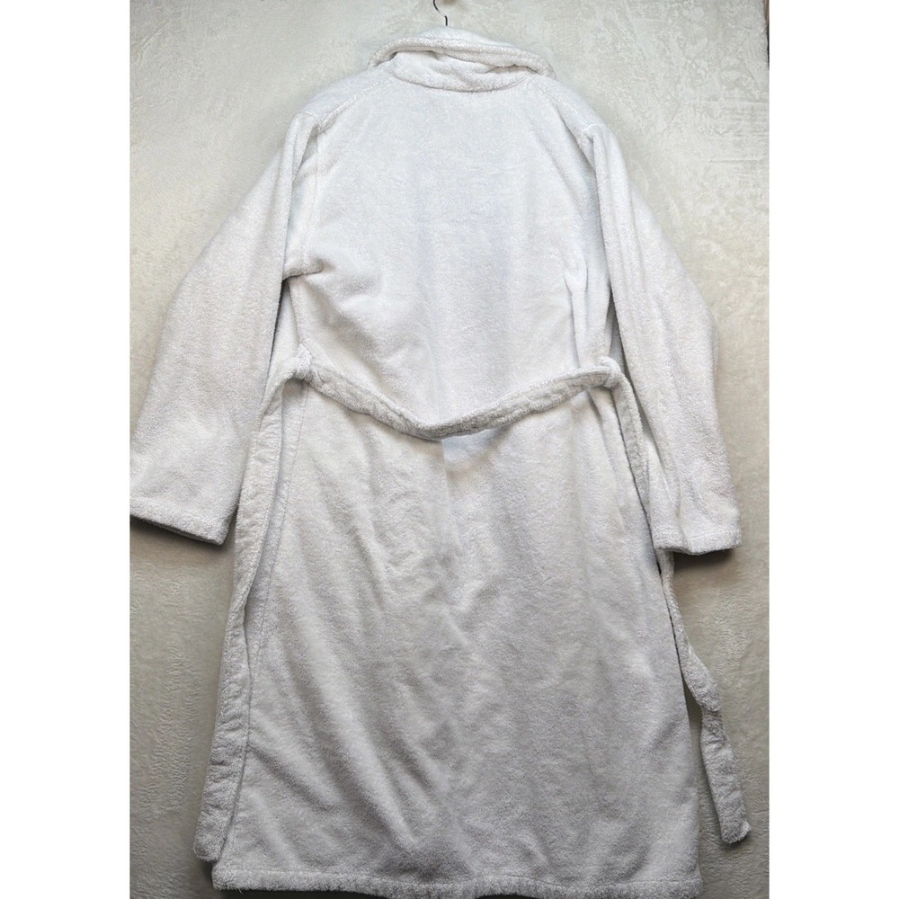 Parachute Terry Cloth Bath Robe Mens Large White Spa Hotel Cotton Belted - Picture 9 of 10
